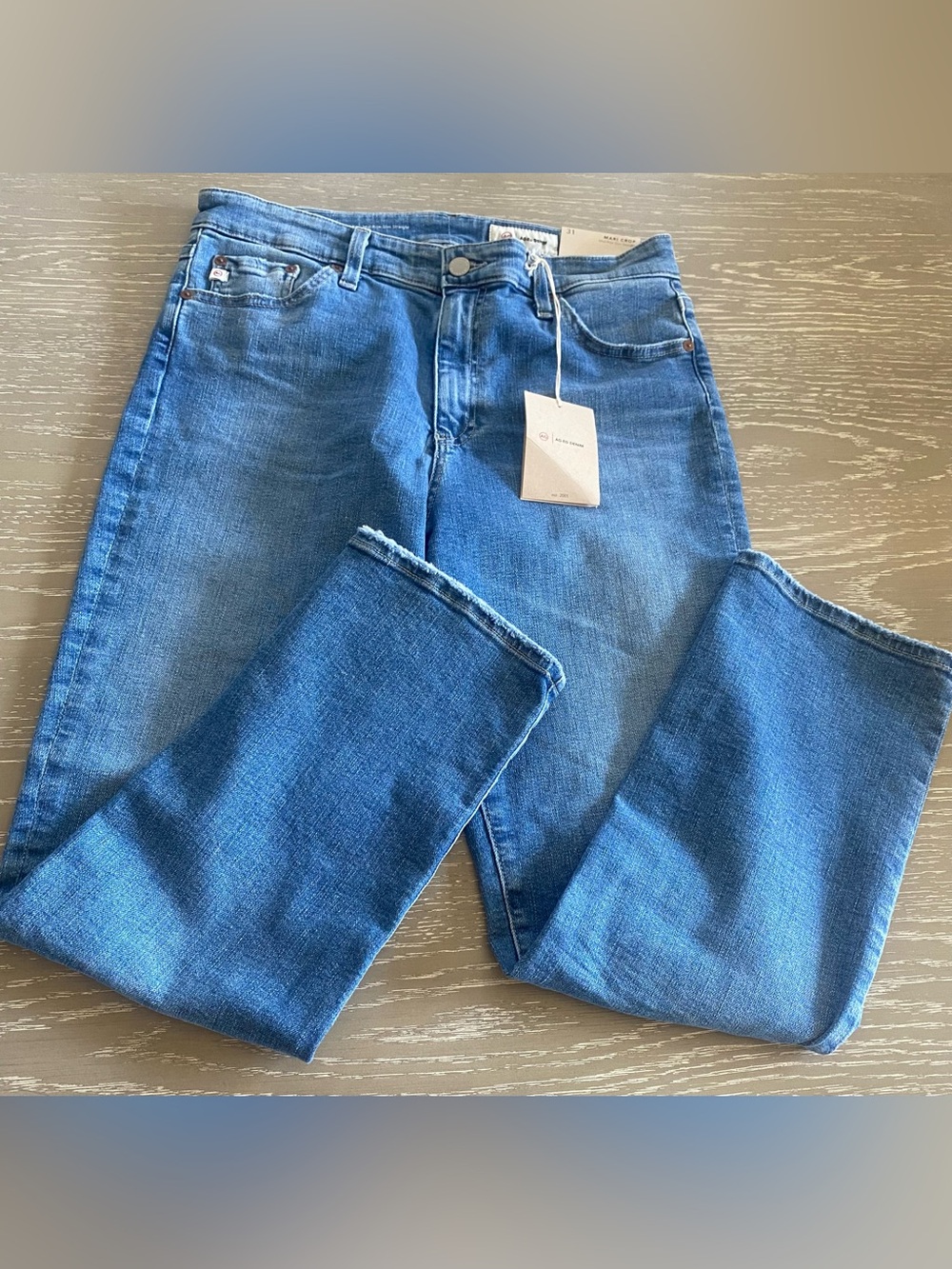 NWT AG Adriano Goldschmied Slim Straight Leg Jeans in Blue Denim